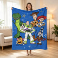 DISNEY CLASSIC Toy Story Character Print Flannel Fleece Blanket - Ultra Soft, Lightweight, Comfrt, 3-Size Options, Ideal for Home & Travel