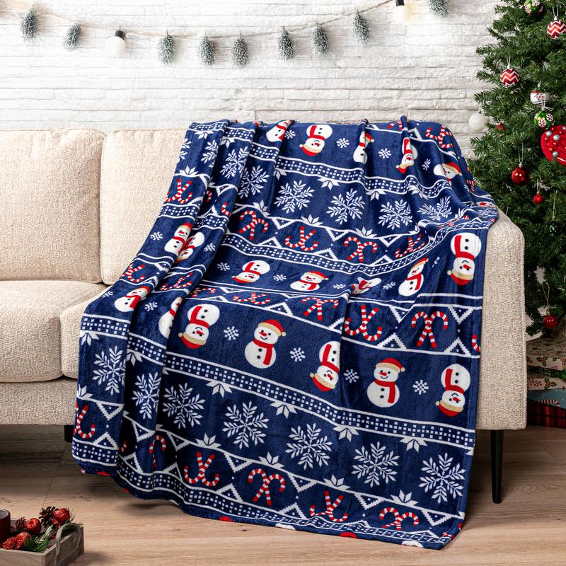PAVILIA Christmas Holiday Throw Blanket, Xmas Season Fleece Blanket, Soft, Plush, Warm Winter Cabin Throw