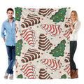 Christmas Tree Cake Flannel Throw Blanket - Modern Polyester, Skin-Friendly Soft Warm, Cookie Print, 30x40inch(76cm*102cm) Small for Little Baby, 40x50inch(102cm*127cm) for Kid, Machine Washable, All Seasons Indoor Home Decor, Perfect Birthday Gift