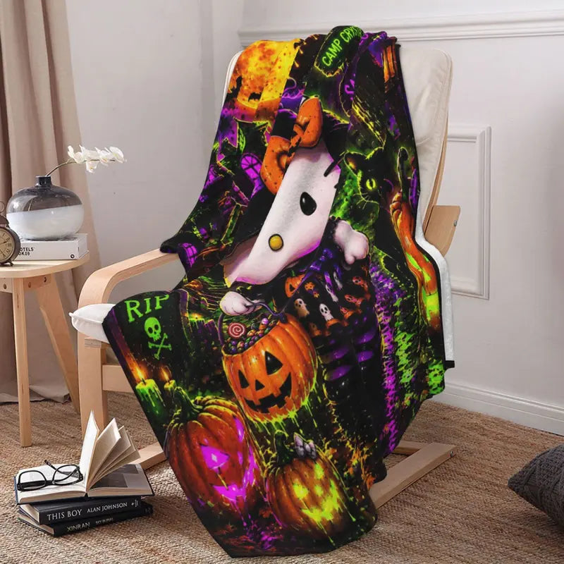 Halloween-M Blanket All Season Sofa Bedroom Chairs Dorm Couch Camping Soft Warm Cozy Bed Fleece Throw Gift for Men Women Boy Girl