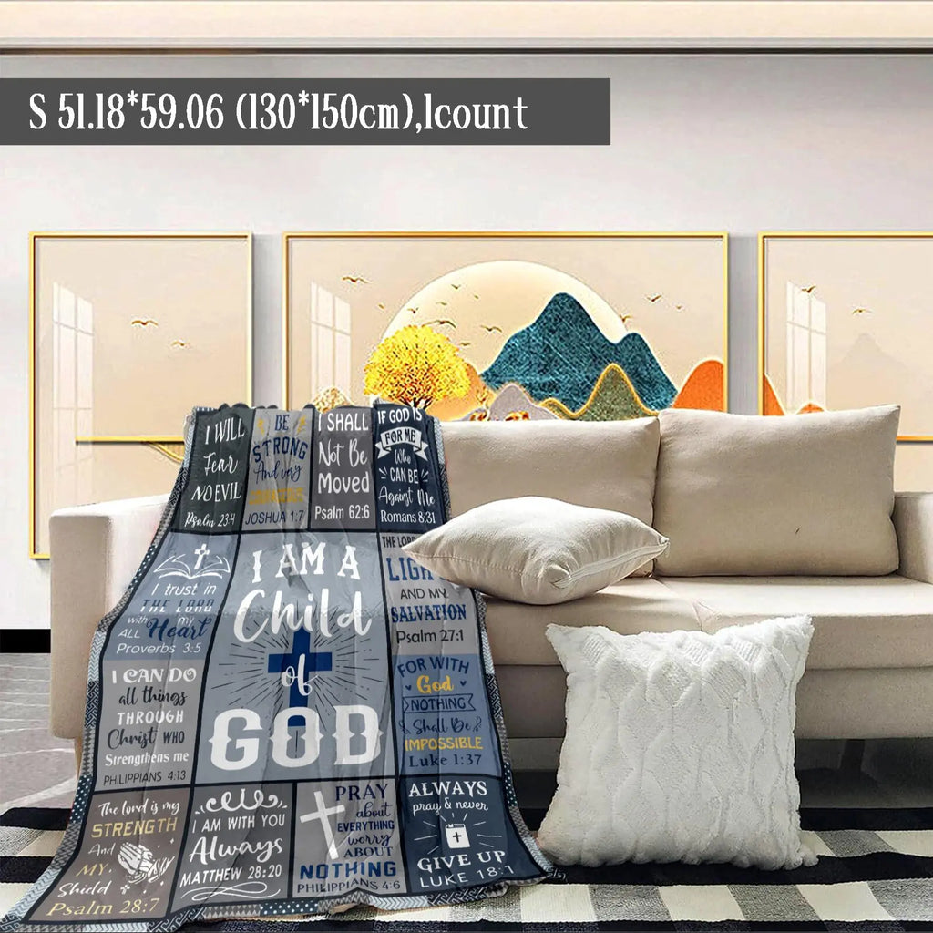 Letter Print Blanket, Slogan Print Blanket, 1 Count Casual Soft Throw Blanket, Air-conditioned Room Blanket, Warm Nap Blanket for Home Office Travel Camping