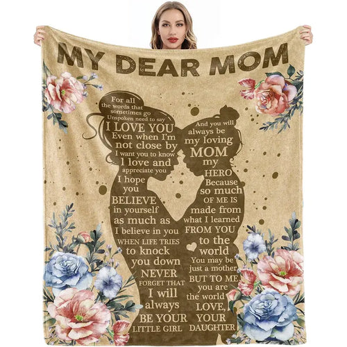 100% Polyester Warm Fleece Flannel Throw Blanket - Soft, Cozy, Breathable, Wrinkle-Resistant, Durable, Fade-Resistant, Machine Washable, 1-Side Printed, Plain White Back, All Seasons, Holiday Themes, Home/Camping Gift for Mom
